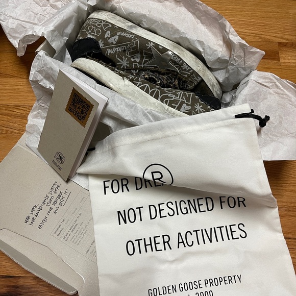 Golden Goose Limited Ed Super-Star sneakers green cotton w/contrasting white 39 - Picture 10 of 16